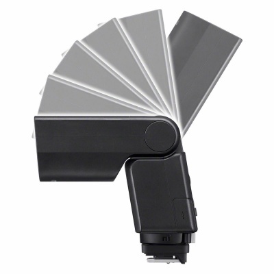 Flash de câmara fotográfica preto com painel difusor ajustável