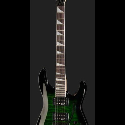 Guitarra elétrica Jackson verde e preta