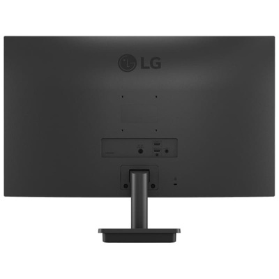 Monitor LG preto visto da parte traseira com suporte