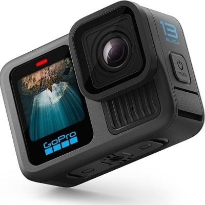 Câmara de ação GoPro 13 Black com ecrã frontal a cores e lente quadrada