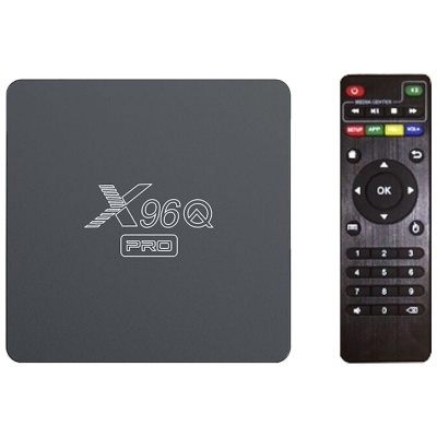 Media center X96Q PRO preto com comando remoto preto