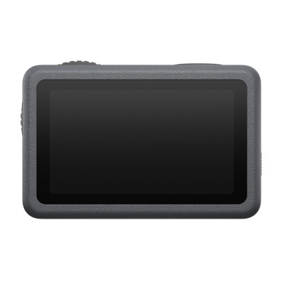 Monitor de ecrã retangular com moldura cinza e botões de controlo.