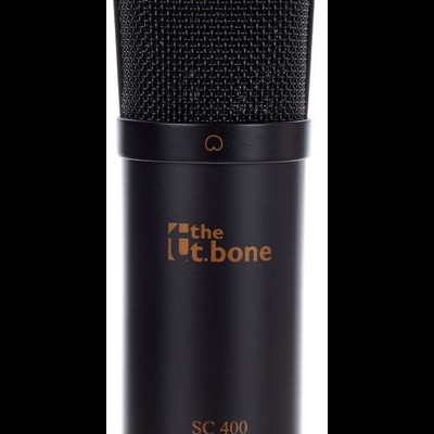 Microfone condensador preto the t.bone SC 400 com grelha metálica