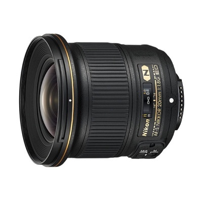 Objetiva fotográfica Nikon AF-S NIKKOR 20mm f/1.8G ED preta com anel dourado