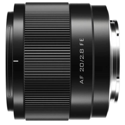 Objetiva de câmara preta AF 20/2.8 FE com anel texturizado