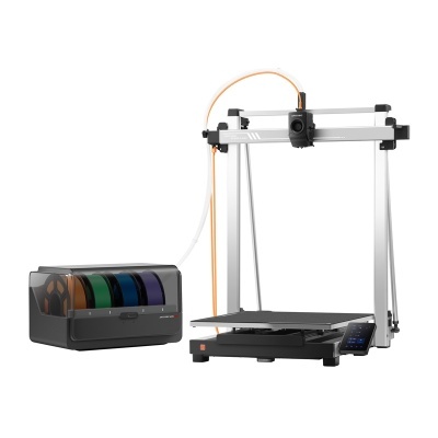 Impressora 3D com caixa de filamentos coloridos