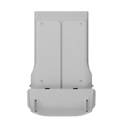 Suporte em plástico cinzento claro visto de frente com fundo branco.