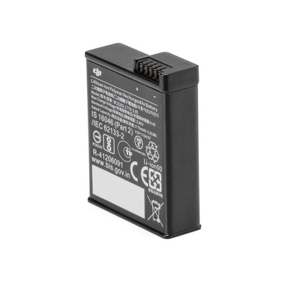 Bateria recarregável de polímero de lítio DJI preta com texto técnico