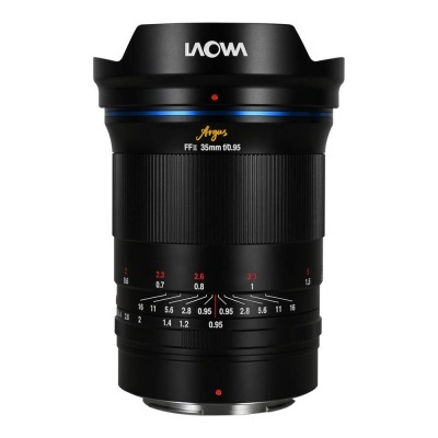 Objetiva fotográfica preta LAOWA Argus FFX 35mm f0.95