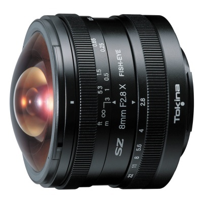 Objetiva Tokina SZ 8mm F2.8 X FISH-EYE preta para câmara digital