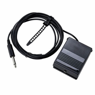 Pedal de controlo preto com cabo e ficha tipo jack