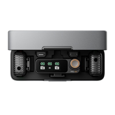 Dispositivo eletrónico retangular com tampa cinzenta e ecrã central com ícones de bateria