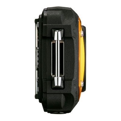 Medição eletrônica portátil preta e amarela com alça metálica