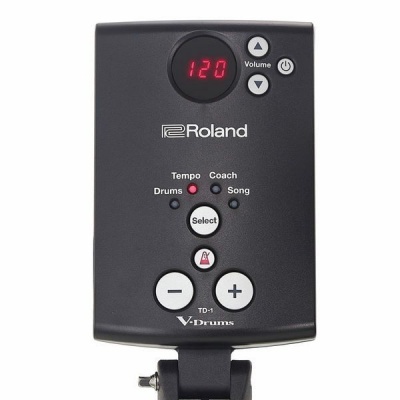 Controlador Roland para bateria eletrónica V-Drums TD-1 em preto com ecrã digital e botões