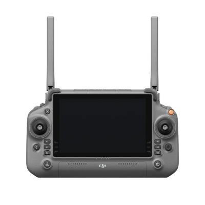 Comando DJI cinzento com ecrã central e dois joysticks