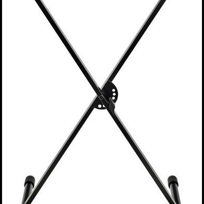 Suporte metálico para teclado preto em formato X