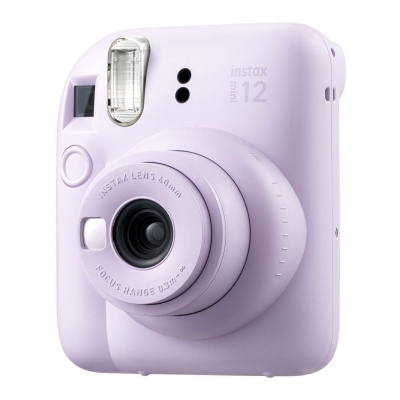Câmara instantânea lilás Fujifilm Instax Mini 12 com lente grande