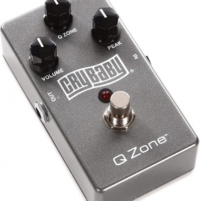 Pedal de efeito para guitarra Cry Baby Q Zone cinza metálico com botões pretos