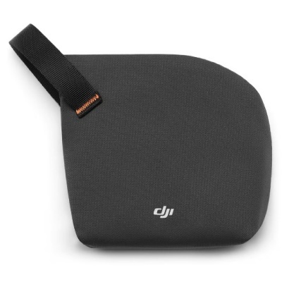 Bolsa preta de tecido com logotipo DJI e alça de mão
