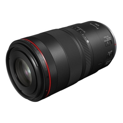 Objetiva Canon RF preta 24-70mm F2.8 L IS USM com anel vermelho