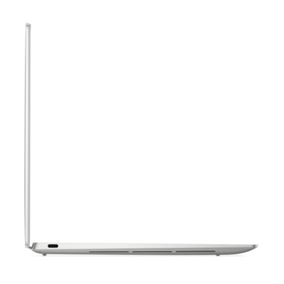 Portátil cinza aberto a 90 graus com entrada USB-C
