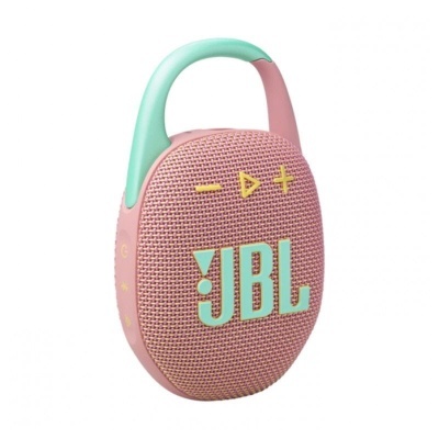 Coluna portátil JBL rosa com pega verde