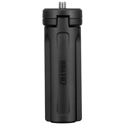 Mini tripé preto da marca MINITRIP de material plástico com parafuso metálico no topo