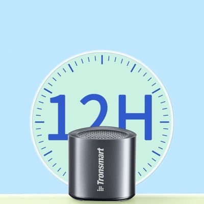 Coluna de som portátil Tronsmart cinza escuro com indicação 12H
