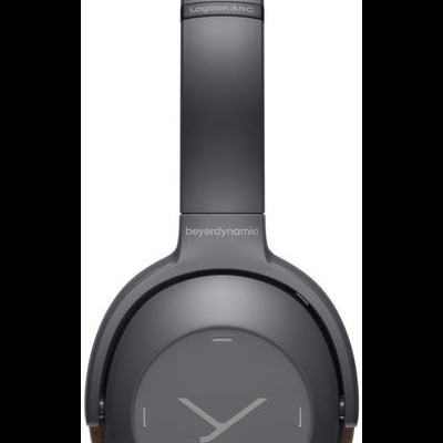 Auricular circumaural preto com almofadas castanhas