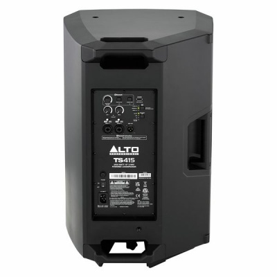 Coluna de som profissional ALTO TS415 preta com painel traseiro de controlo
