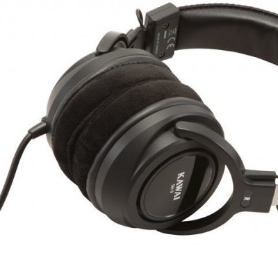 Auriculares pretos KAHIAN com almofadas aveludadas e banda acolchoada