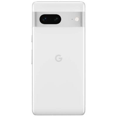 Smartphone Google Pixel branco e cinza com câmera traseira e logótipo G
