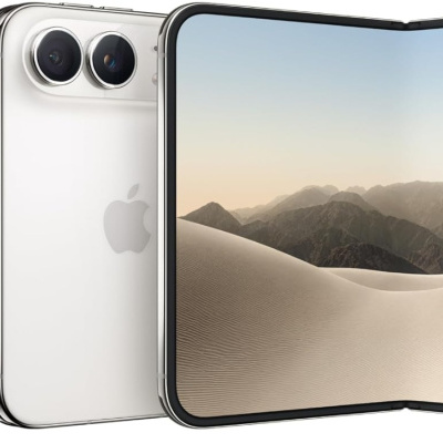 Smartphones dobráveis Apple preto e branco com ecrã grande