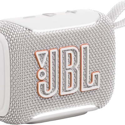 Coluna portátil cinzento claro com logótipo JBL em relevo