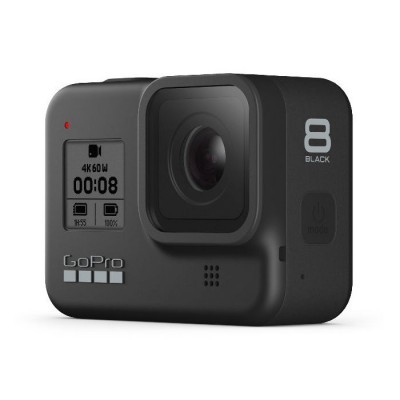 Câmara de ação GoPro 8 Black preta com visor frontal e lente grande