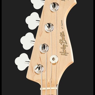 Cabeça de guitarra elétrica Harley Benton VT Series em madeira clara com cravelhas prateadas