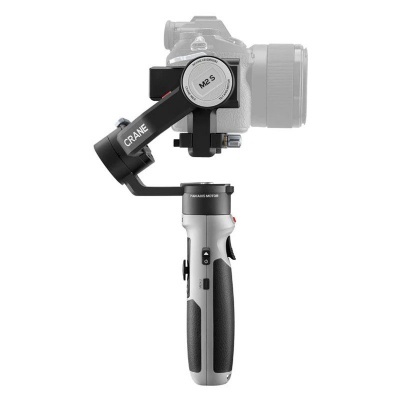 Gimbal estabilizador de vídeo Crane M2S preto e prateado com pega preta