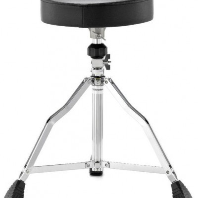 Banco de bateria com assento redondo preto