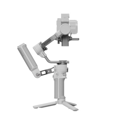 Estabilizador de câmara DJI Ronin cinza em fundo branco