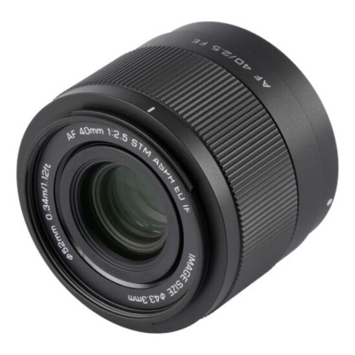 Objetiva fotográfica preta AF 40mm 1:2.5 STM