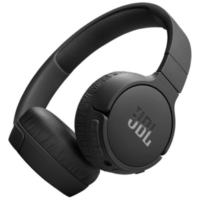 Auriculares JBL circum-aurais pretos com almofadas macias e botões laterais
