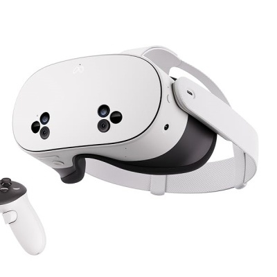 Óculos de realidade virtual brancos com controladora manual