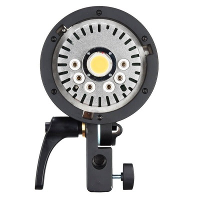 Foco LED redondo com suporte ajustável preto