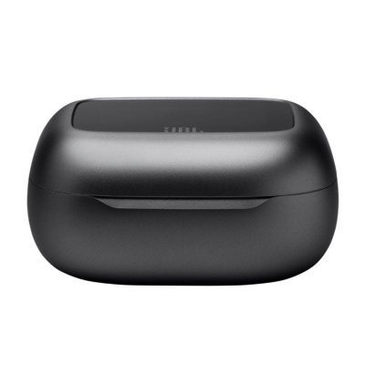 Estojo preto fosco para auriculares sem fios marca JBL