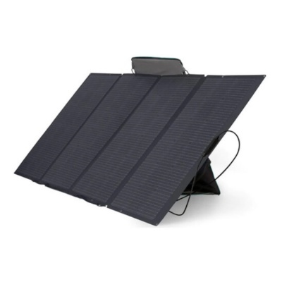 painel solar portátil dobrável preto com suporte