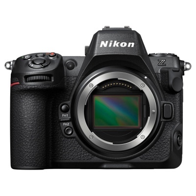 Máquina fotográfica digital Nikon Z corpo preto com sensor visível