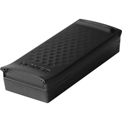 Bateria preta retangular com textura hexagonal e texto Hover Electric