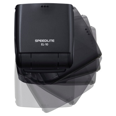 Flash Speedlite EL-10 preto com suporte articulado em várias posições