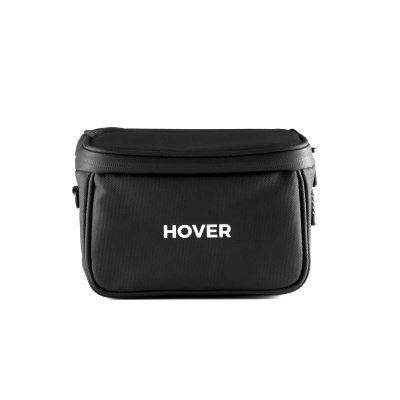 Bolsa preta com o texto HOVER em branco