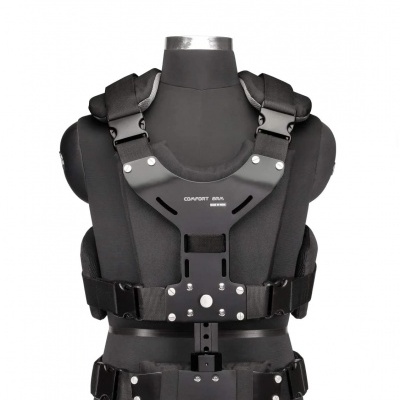 Colete estabilizador de conforto preto em manequim preto